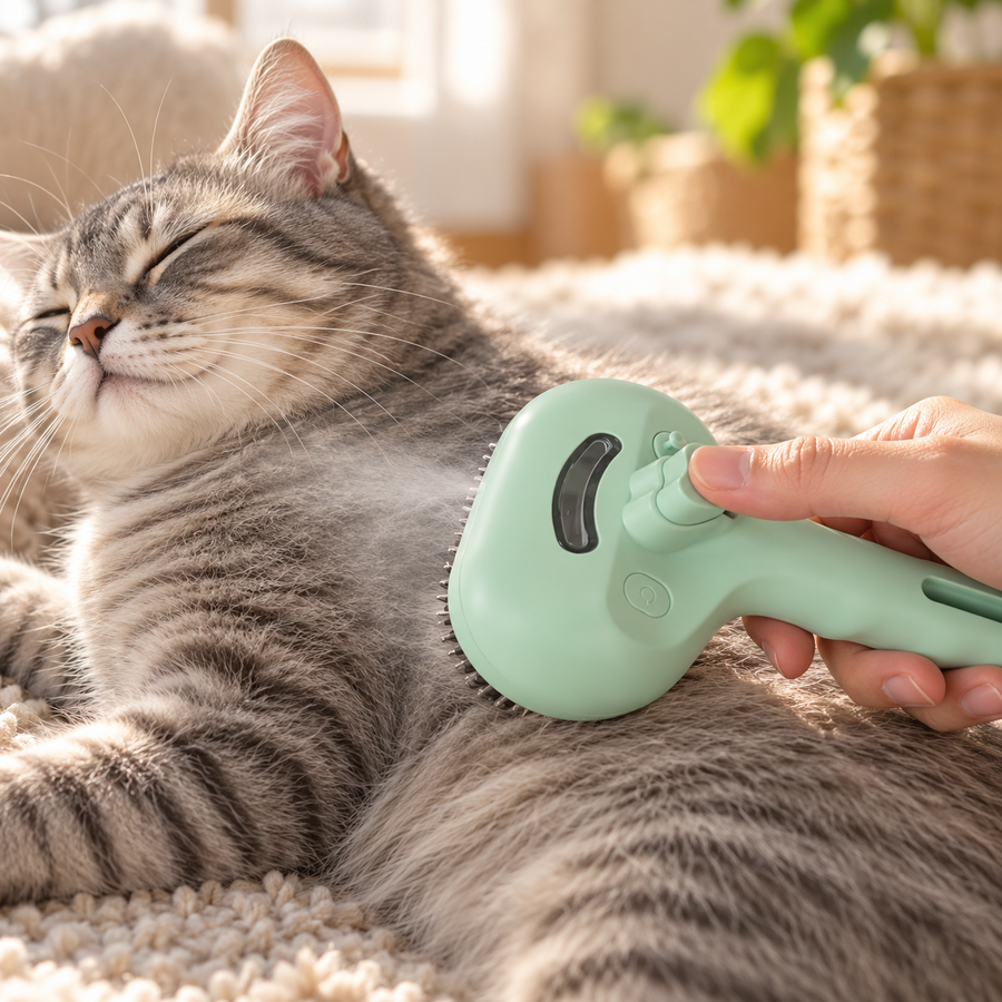 Foto cliente: gatto grigio rilassato con Aeriva Soffio